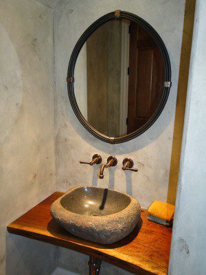 A simple stone sink basin.