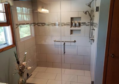 A newly installed shower room.